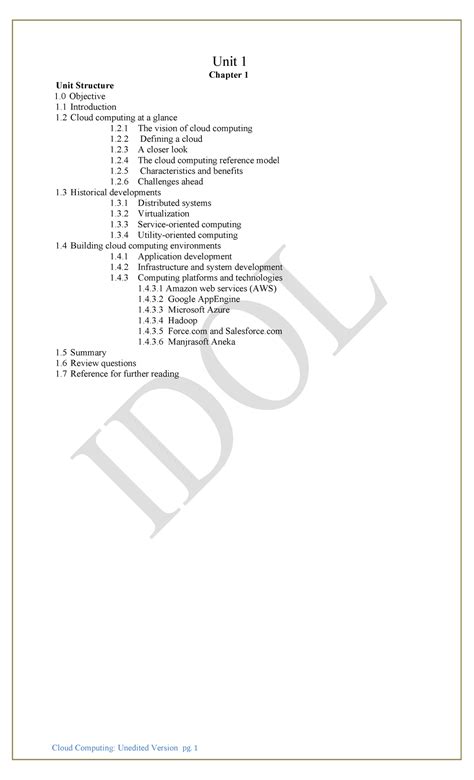 Cloud-Computing - Unit 1 Chapter 1 Unit Structure 1 Objective 1 ...