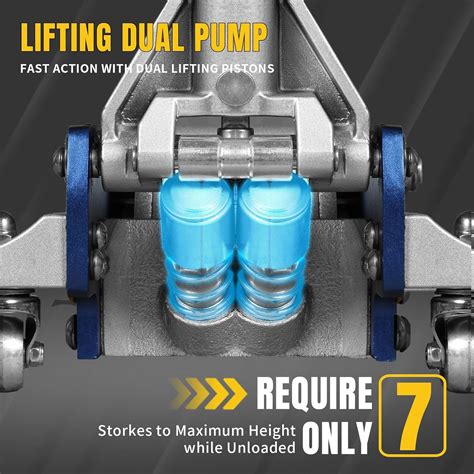 YELLOW JACKET Floor Jack 3 Ton Hydraulic Low Profile Aluminum and Steel ...