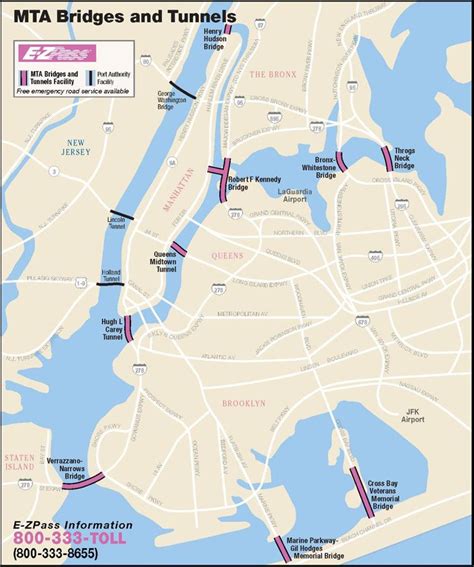 NYC bridges map - New York bridges map (New York - USA)