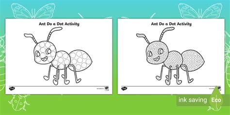 Ant Do a Dot Activity Worksheet | Twinkl Do a Dot Activity