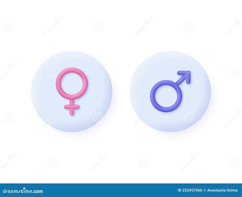 3D Gender Icon Isolated on White Background. Linked Male and Female ...