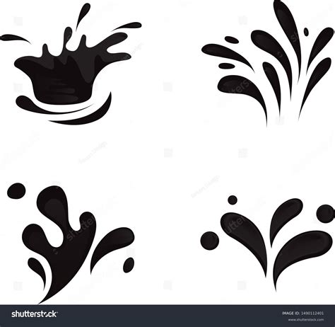 Water Splash Vector Black And White