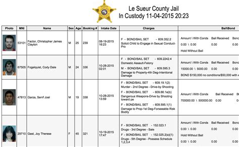 Blue Earth Mn County Jail Roster at Bill Eley blog