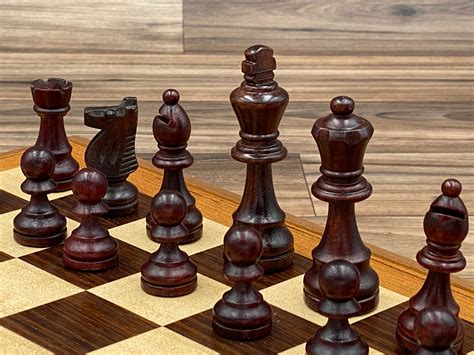 Vintage Wood Chess Set in wood chest folding chess board, Game night ...