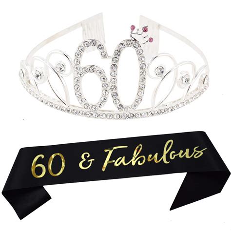 60th Birthday Tiara And Sash Happy 60th Birthday Party Supplies ...