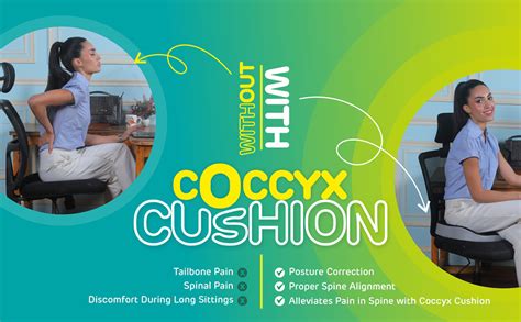 Asmofit Coccyx Cushion Orthopedic Memory Foam Seat Cushion for Tailbone ...