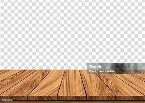 Wooden Floor Or Desk With Transparent Background Stock Illustration ...