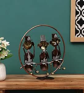 Buy KRA KRAFTEE-Metal Iron (3 MONCKEY IN CRICLE) Sculpture Home ...