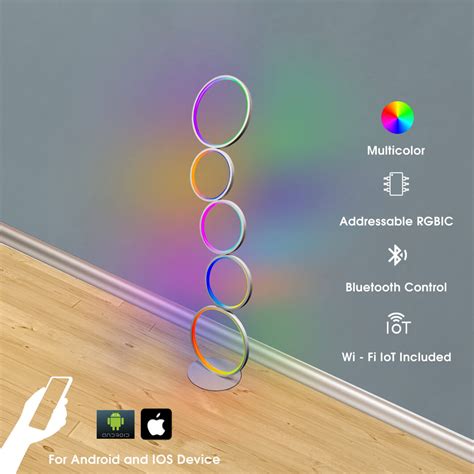 Quintet ring multicolor floor lamp - Banix