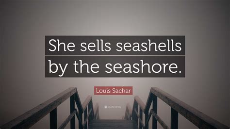 Louis Sachar Quote: “She sells seashells by the seashore.”