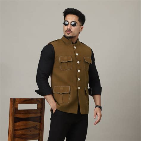 Camle Brown Semi-Hunting Jacket with Ivory Detail | Rajanyas Menswear