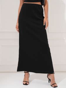 Tokyo Talkies Solid Women Pencil Black Skirt - Buy Tokyo Talkies Solid ...