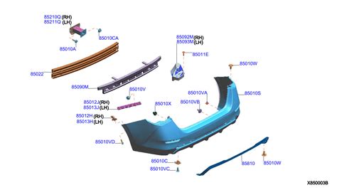 2020 Nissan Sentra SR Bumper Trim (Rear) - 85070-6LB0A - Genuine Nissan ...