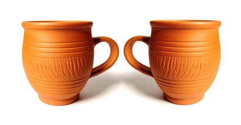 Buy KSI Handcrafted Mitti Clay Coffee Mugs and Tea Cups Handmade Clay ...