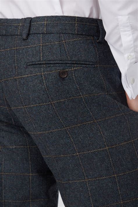 Racing Green Dark Teal Tweed Trouser