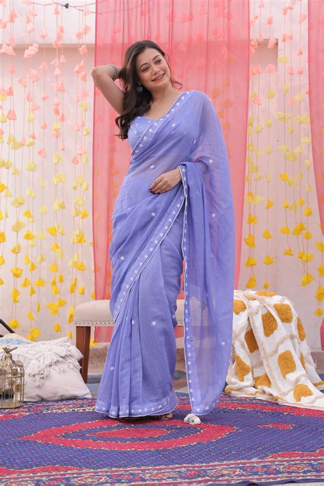 Lilac Phulwa Saree – Myraa