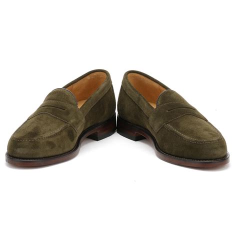Loake Mens Green Eton Suede Loafers for Men - Lyst