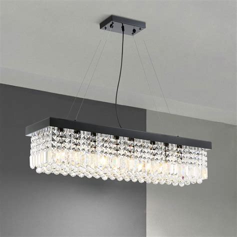 Buy Siljoy Modern Crystal Chandeliers Rectangular, 40" x 10" x 10 ...