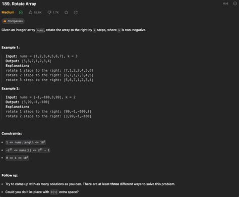 Rotate Array LeetCode 的图像结果