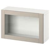 BESTÅ wall-mounted cabinet combination, white/Sindvik light grey/beige ...