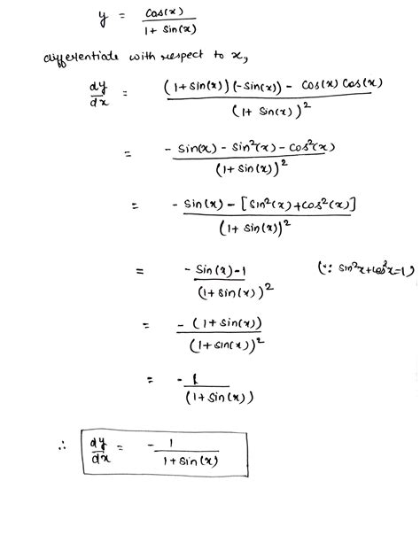 [Solved] Differentiate. cos(x Differentiate y = 1 + sin(ac) | Course Hero