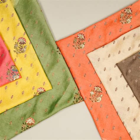 Hand Embroidery Lookalike Buta Buti Mixture on Silk Chanderi – Zarinama