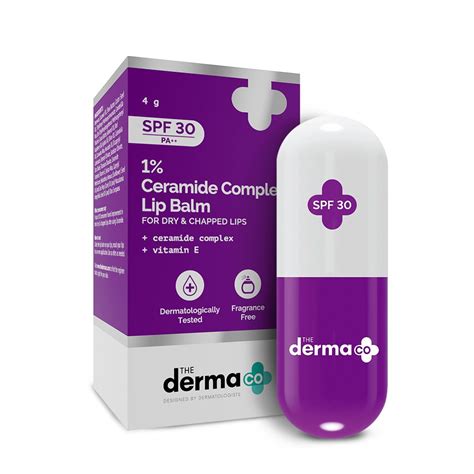 1% Ceramide Complex Lip Balm for Dry Lips with SPF 30 -4g – The Derma Co