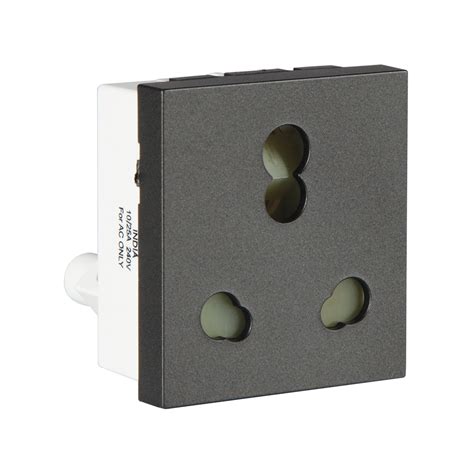 Crabtree Athena 10A / 16A Socket with Shutter Heavy Duty Misty Grey ...