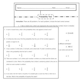 Image result for Probability Test Practice