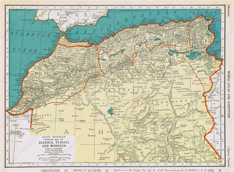 1940 Genuine Antique Map Popular Map of Algeria, Tunisia, and Morocco – Maps of Antiquity