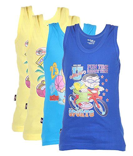 White Moon Printed Vests - Pack of 4 Multicolour : Amazon.in: Fashion