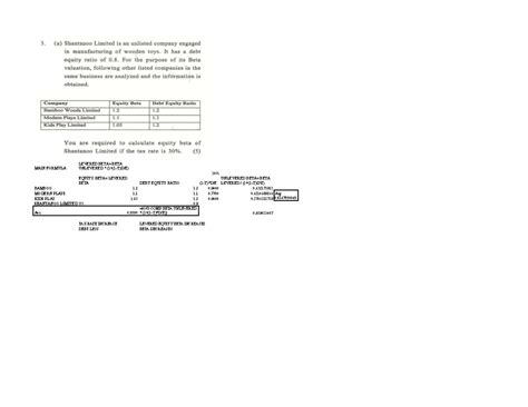 BETA CALCULATION: LEVERED & UNLEVERED EQUITY ANALYSIS - Studocu