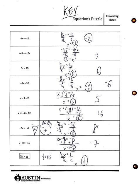 Multiple Representations & Equations Homework with Examples and ...