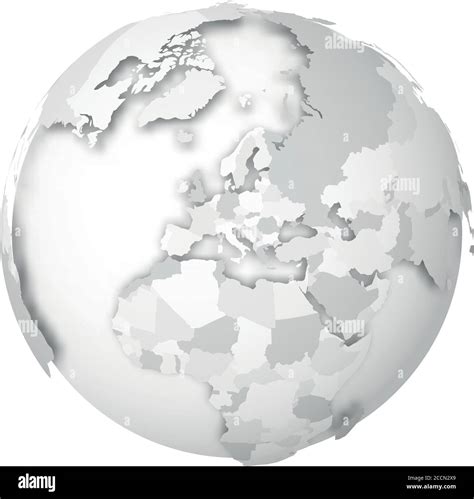 Earth globe. 3D world map with grey political map of countries dropping ...