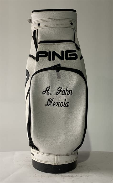 Ping Tisi Tec Isopur 2 Staff Bag White Black 6-Way Divide NO STRAP!! 8" x 8.5" | SidelineSwap