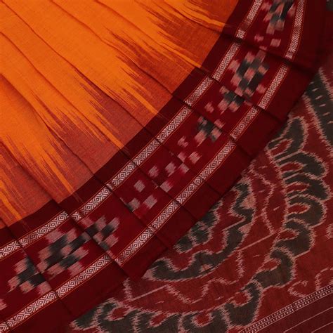 Yellow Ikkat Sambalpuri Cotton Saree | P050804678 – Priyadarshini Handloom