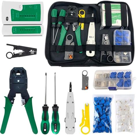 Crimping Tool Kit for RJ11/RJ12/RJ45/CAT5/CAT6/Cat5e, Professional ...