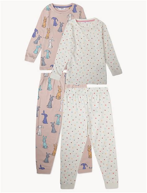 Buy Pack of 2 Pure Cotton Printed Pajamas Set at Marks & Spencer