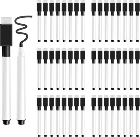 Tutuviw 24 Pcs Black Magnetic Dry Erase Markers with Eraser Cap ...