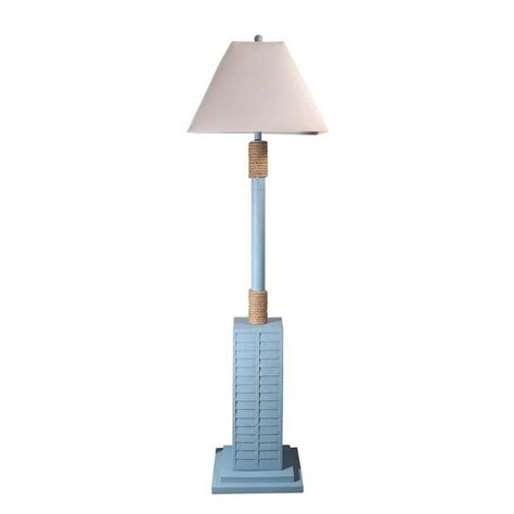 Lux Lighting 63'' Coastal Blue Shutter Floor Lamp 3-Way Switch ...