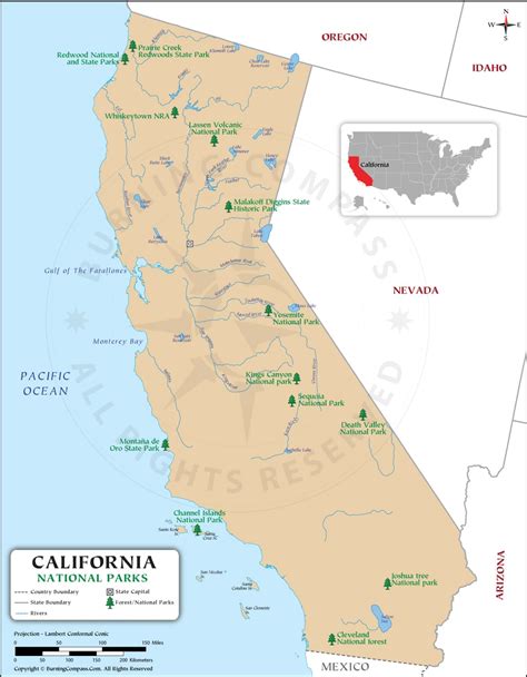 California National Parks Map