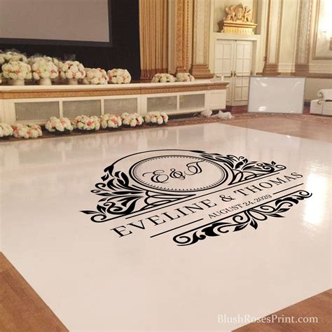 Monogram dance floor sticker vinyl floor sticker wedding floor monogram ...