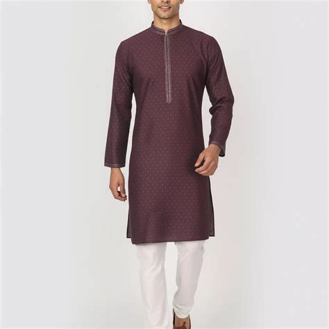Self Thread with Zari Booti's Jacquard Kurta Pyjama Set – De Royal Mens ...