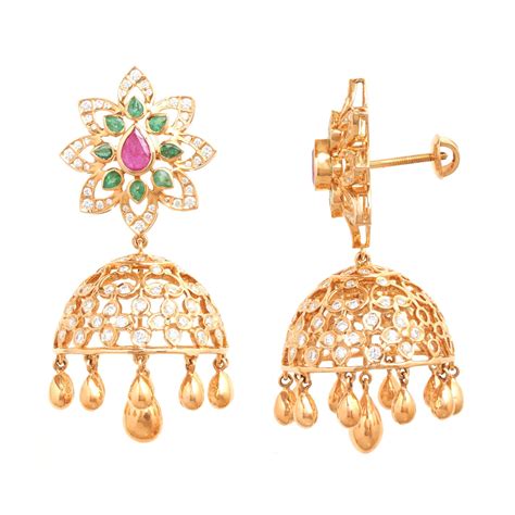 Buy Eternal Flower Diamond Jhumkas | Zaveri Bros