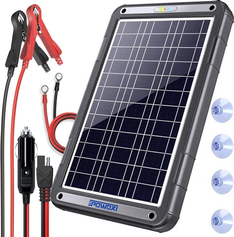 Amazon.com: POWOXI 12V Solar Car Battery Charger: 12W Solar Trickle Charger Maintainer with MPPT ...