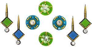 Comet Busters Blue and Green Assorted Mix Bindi Pack (BV1410) Forehead ...