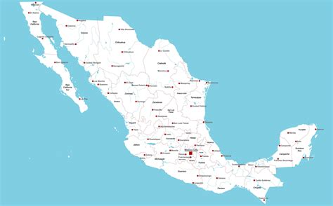 Mapa De Mexico Con Ciudades