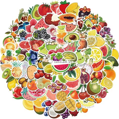 ViKiVi Cute Fruit Stickers Mixed Pack, 100 Pcs Vinyl India | Ubuy