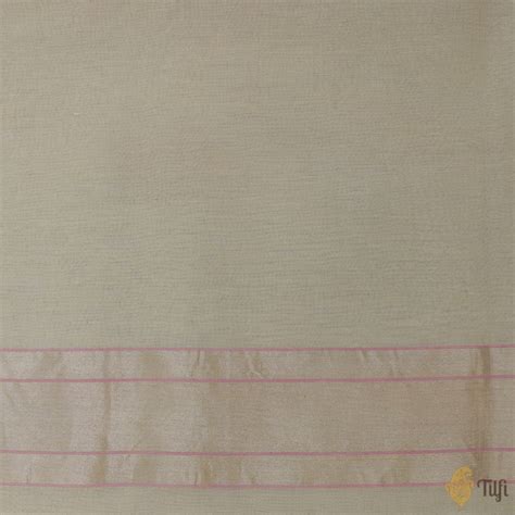 Off-White Pure Cotton Banarasi Handloom Saree - Tilfi