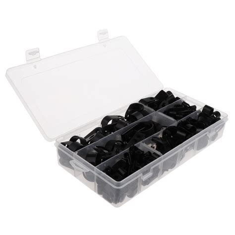 C2K 200 Pieces Nylon Screw Wire Clips R-Type Cable Clamp Fasteners ...